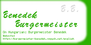 benedek burgermeister business card